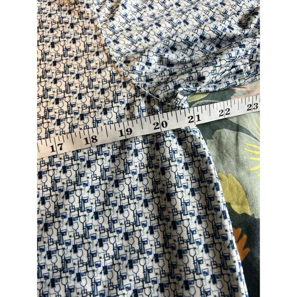 Hickey Freeman Men's Golf Polo Medium Dri Fit Blue White - Picture 6 of 6